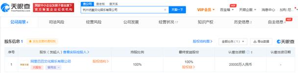 阿里文娛成立優(yōu)酷文娛,注冊資本2億